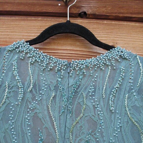 Mac Duggal 79291 Womens BEADED ILLUSION LONG SLEEVE PLUNGE NECK GOWN - Picture 13 of 16